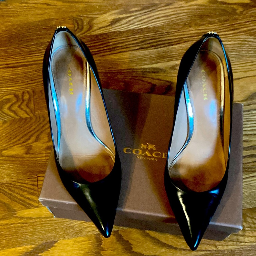 Coach Teddie Box Calf  Black Women's Pumps